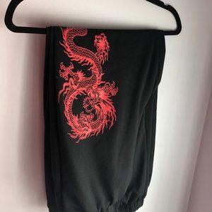 Dragon sweatpants (black and red)